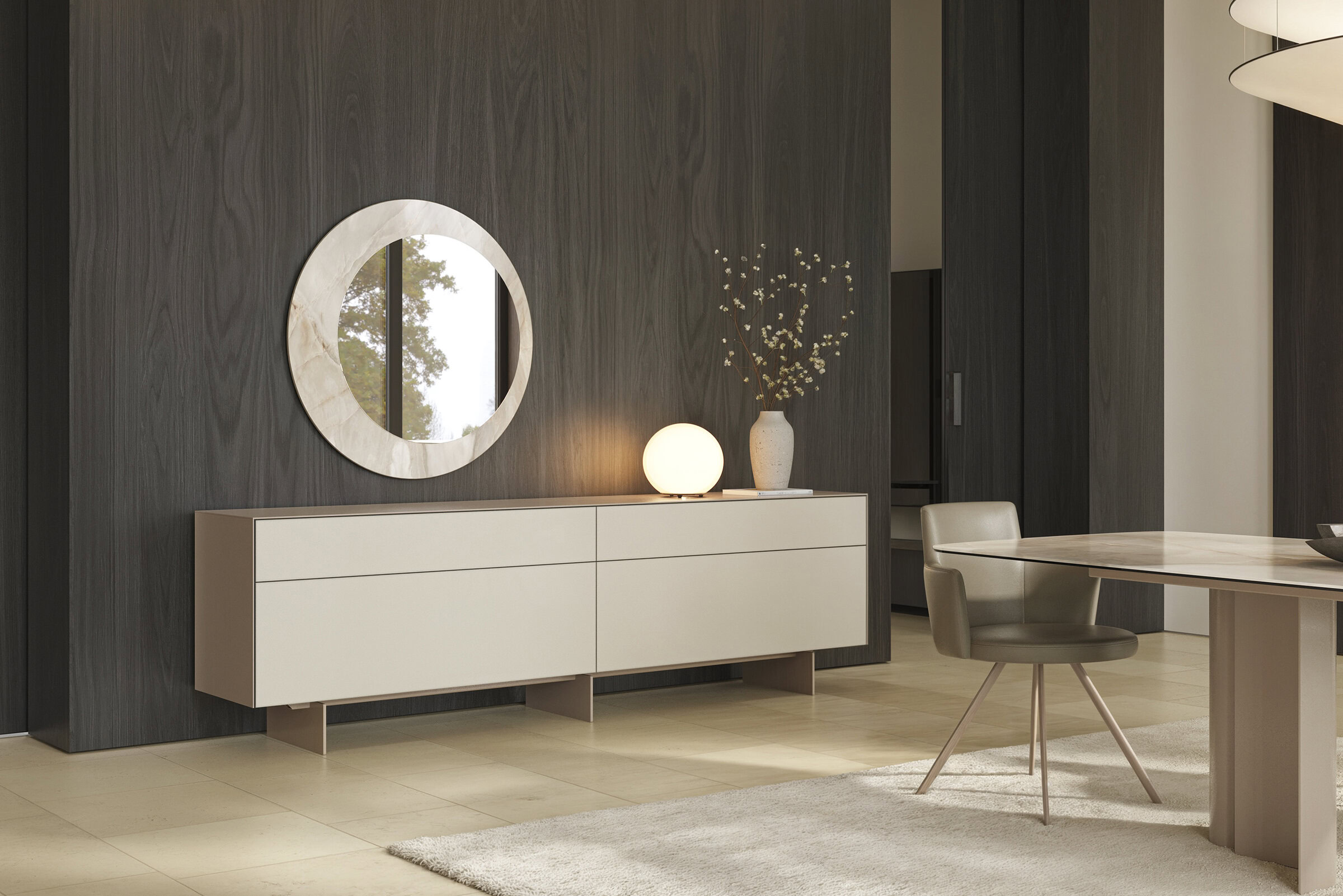 Détail du design du buffet Pandora