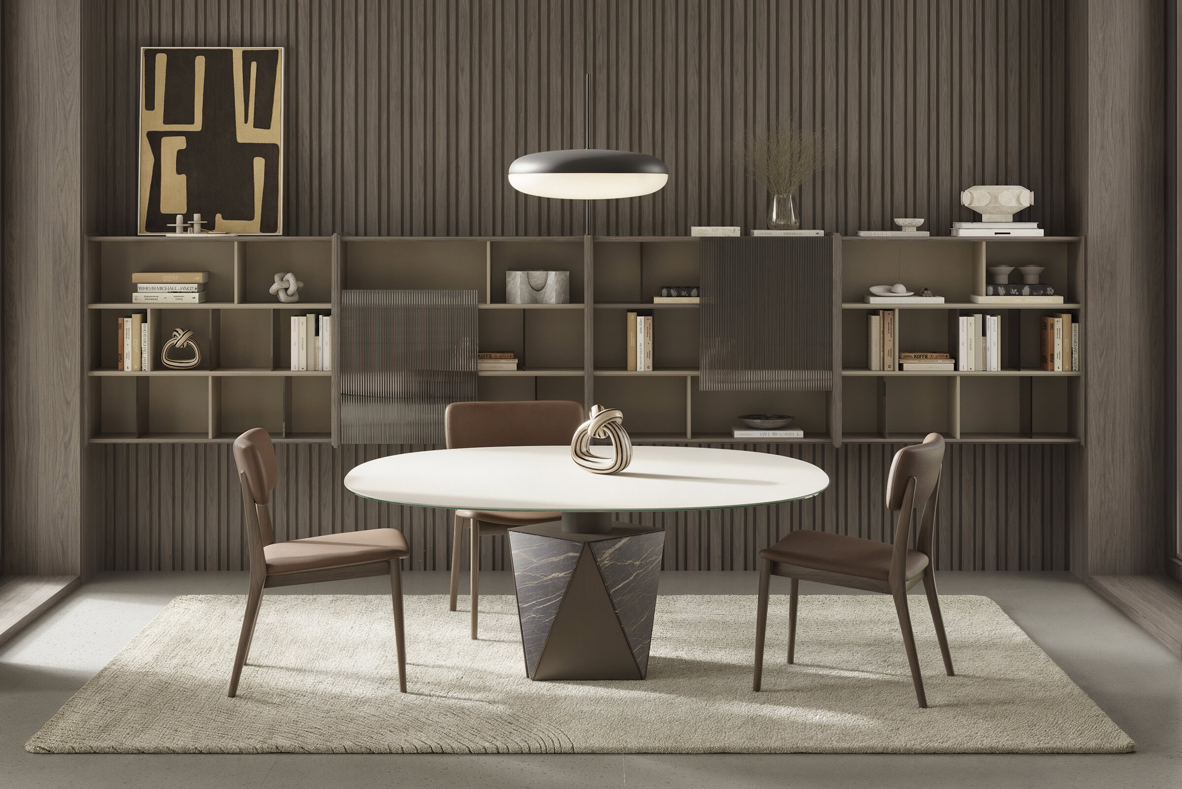 Détail du pied de la table Pentagone