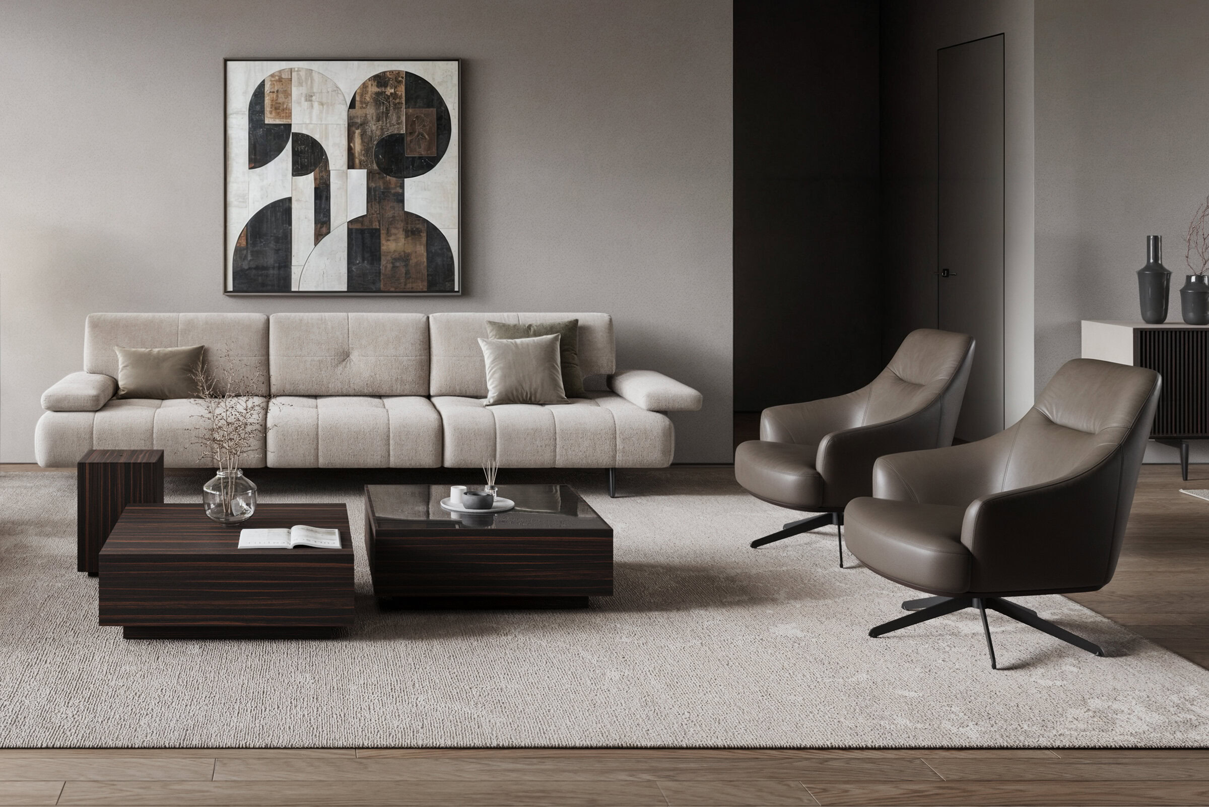 Détail du design du fauteuil Piri