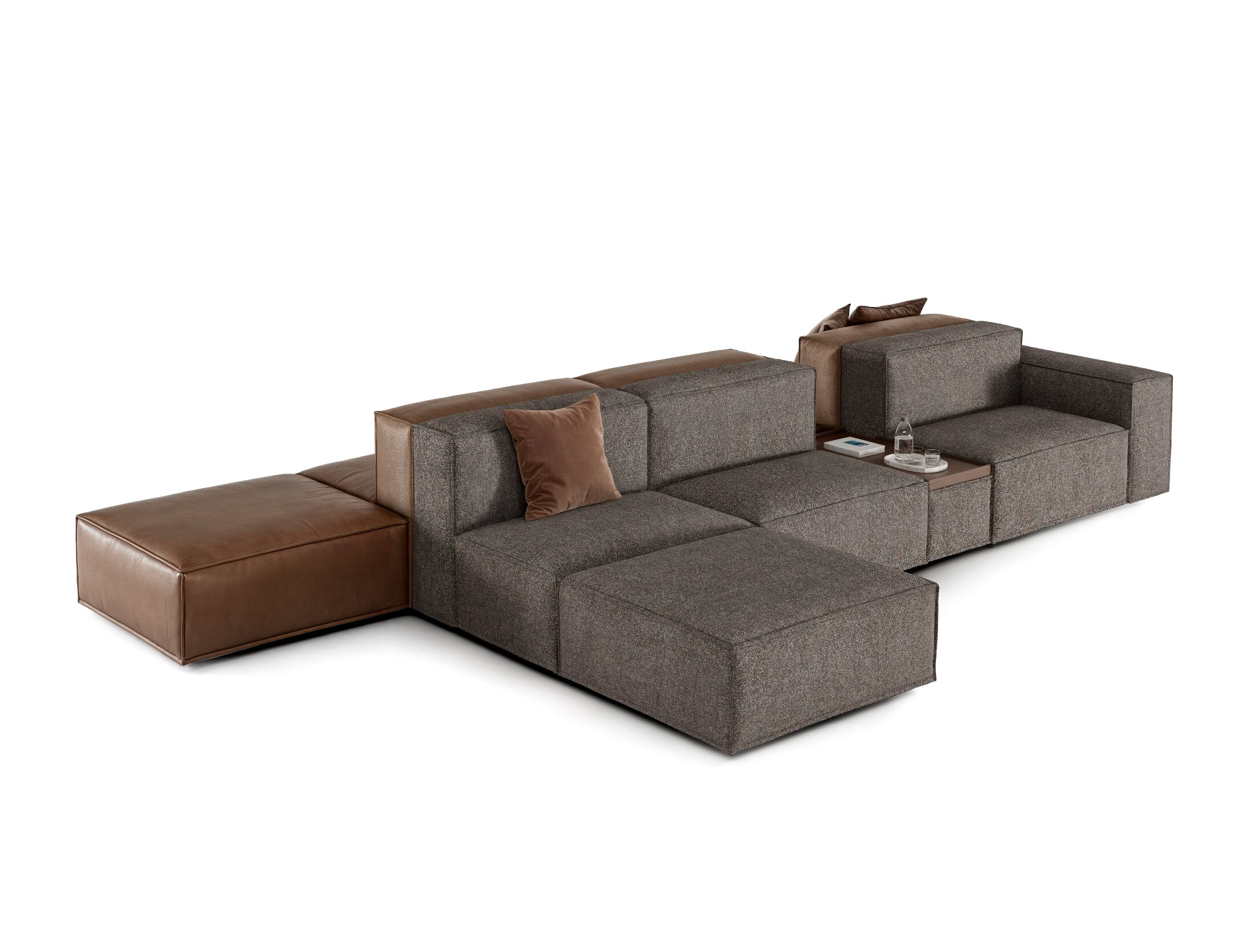 Composition 2 du canapé Plus Poufy sur fond blanc