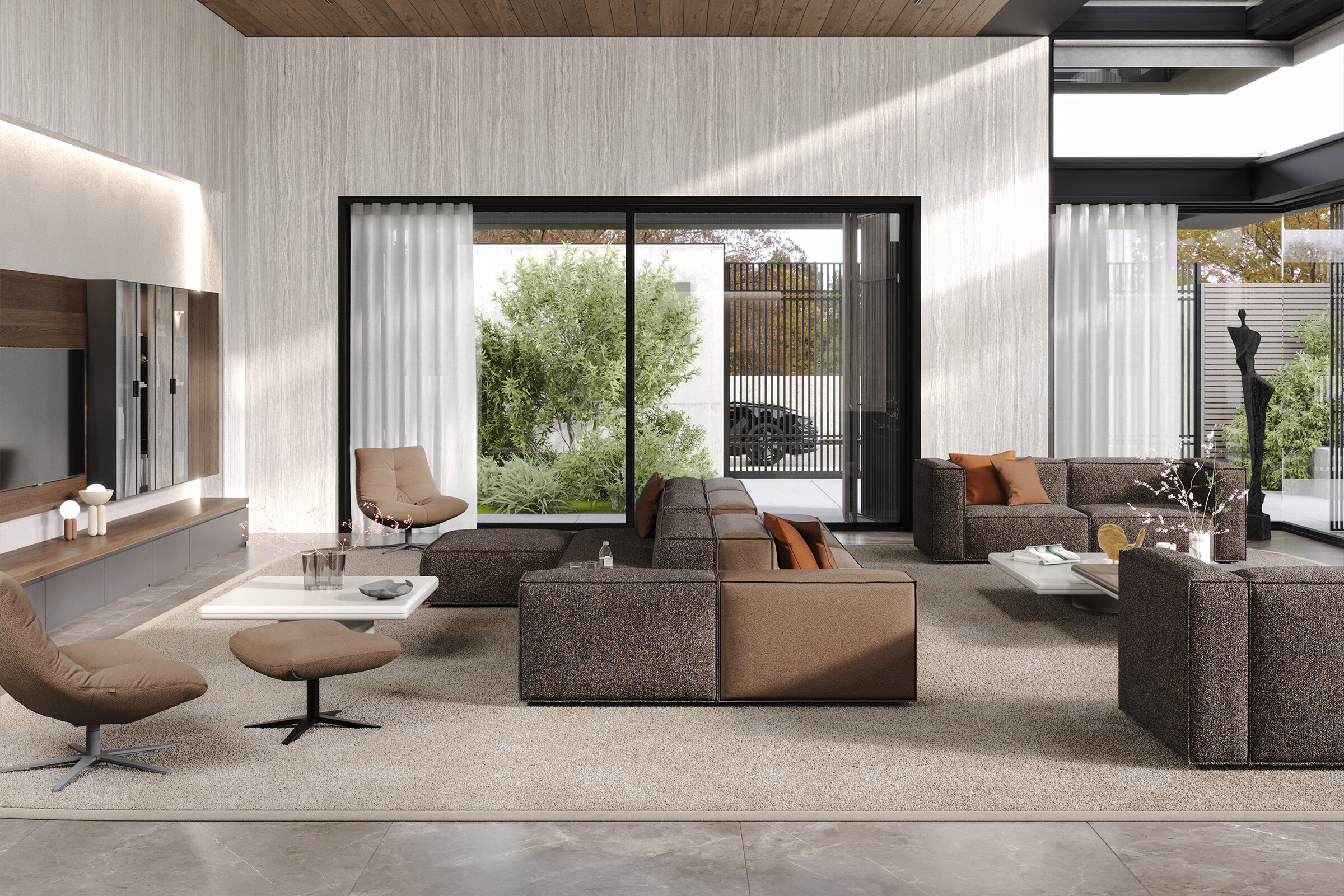 Texture du tissu du canapé Plus Poufy