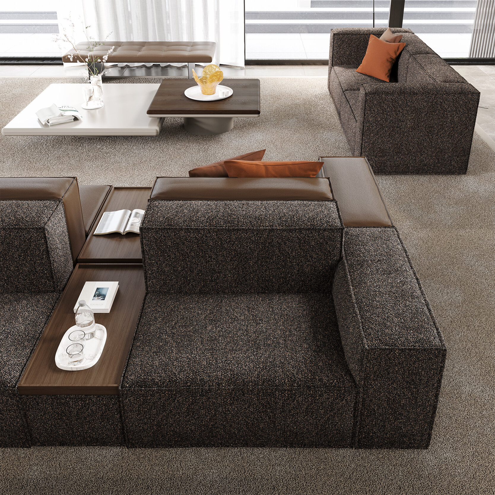 Composition modulaire du canapé Plus Poufy