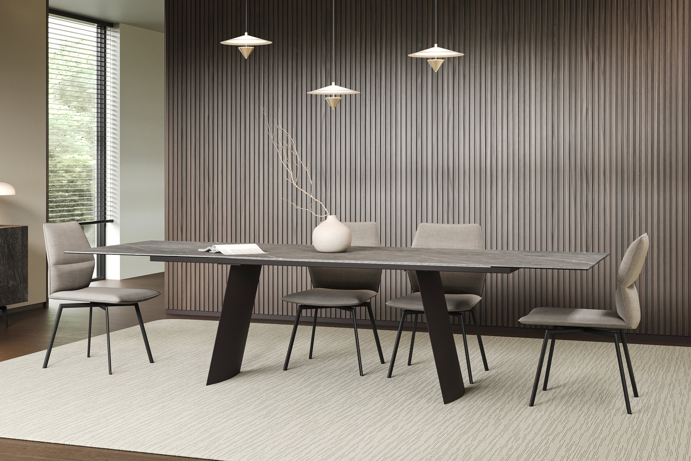 Détail du pied de la table Quartz