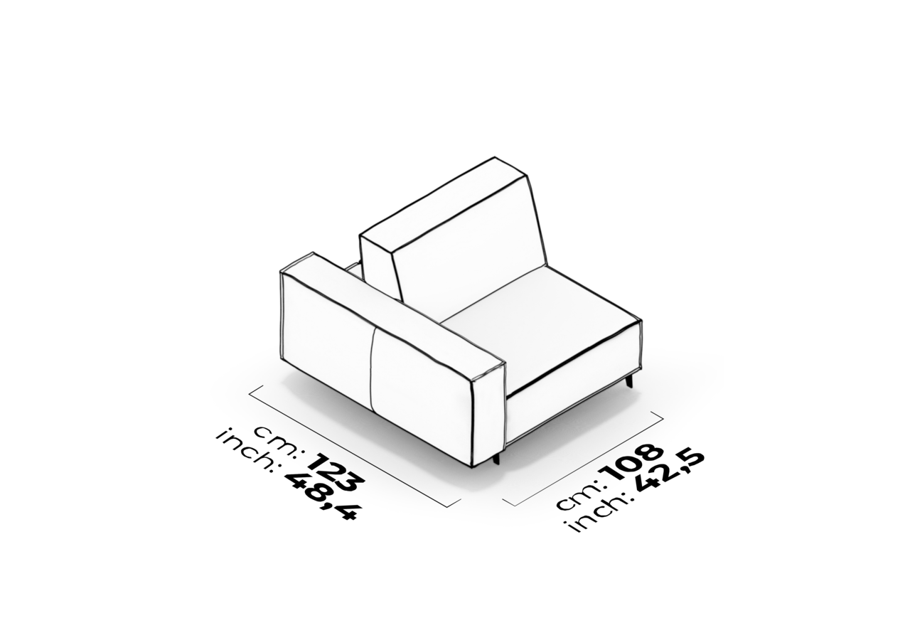 Schéma Module de bras pour salon (gauche)