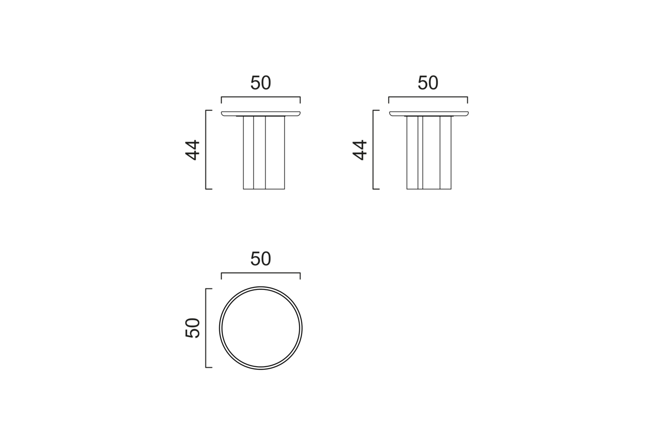 Schéma Table d'appoint courte
