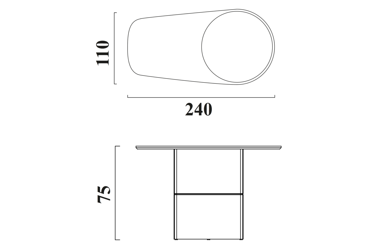 Schéma Table Arche Elegante pour 8 chaises
