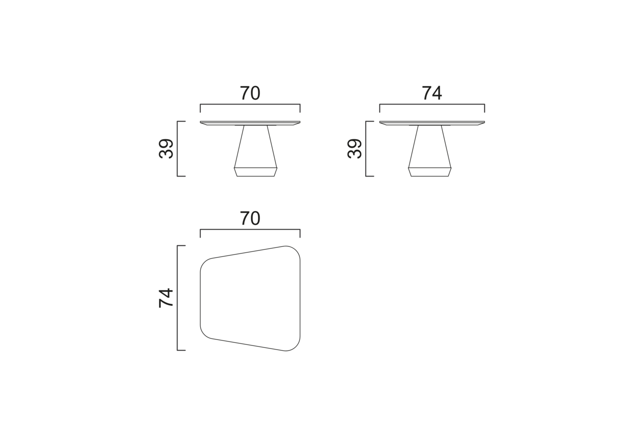 Schéma Table basse courte