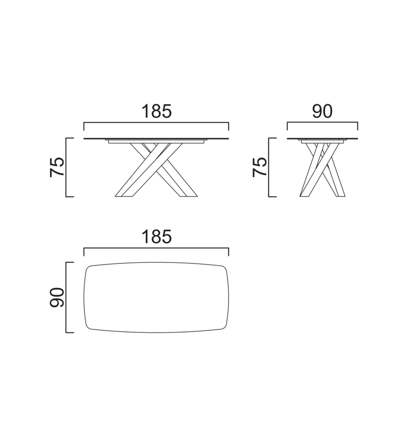 Schéma Table Avalon pour 6 chaises