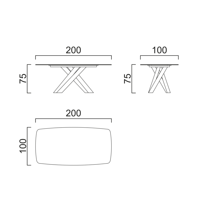 Schéma Table Avalon pour 6 à 8 chaises
