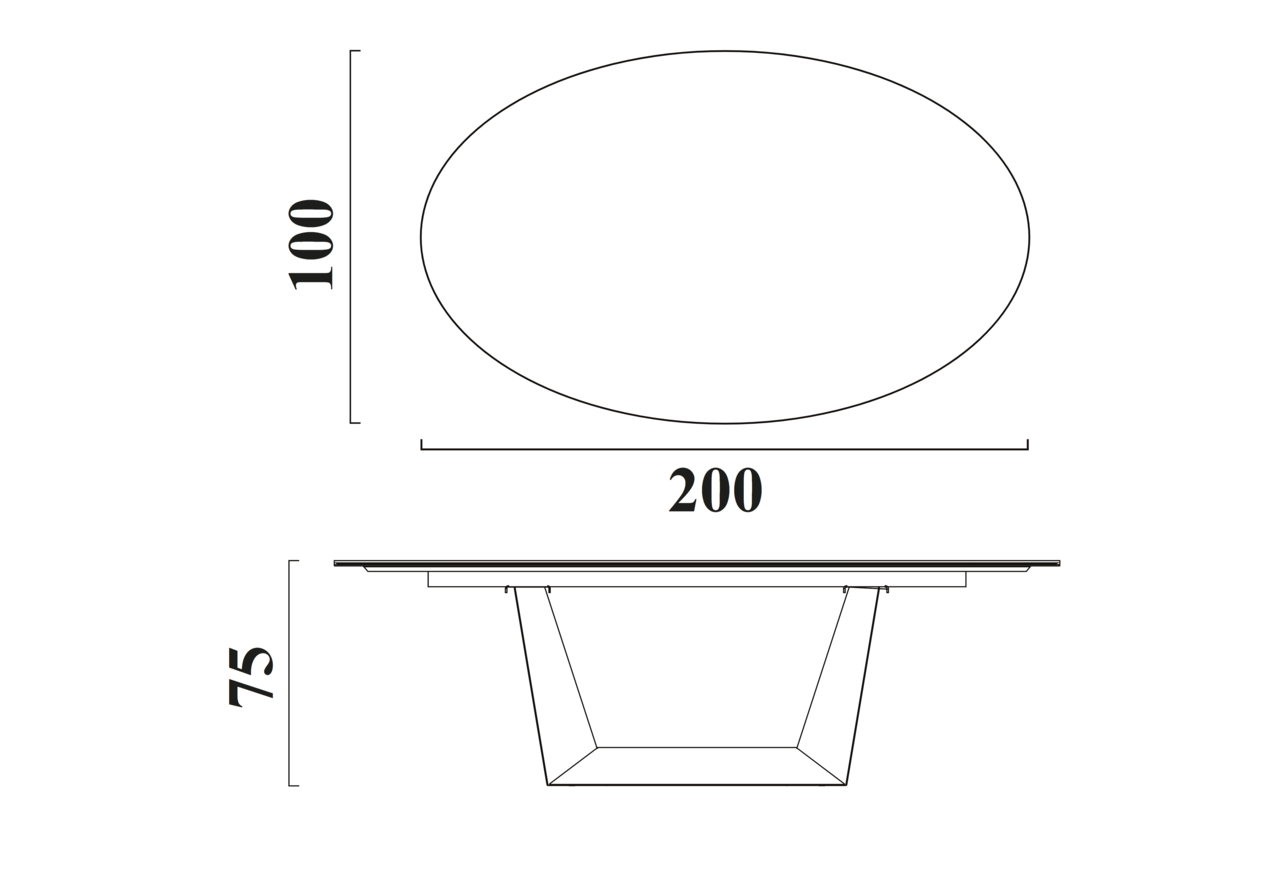 Schéma Table Avorio pour 6 chaises