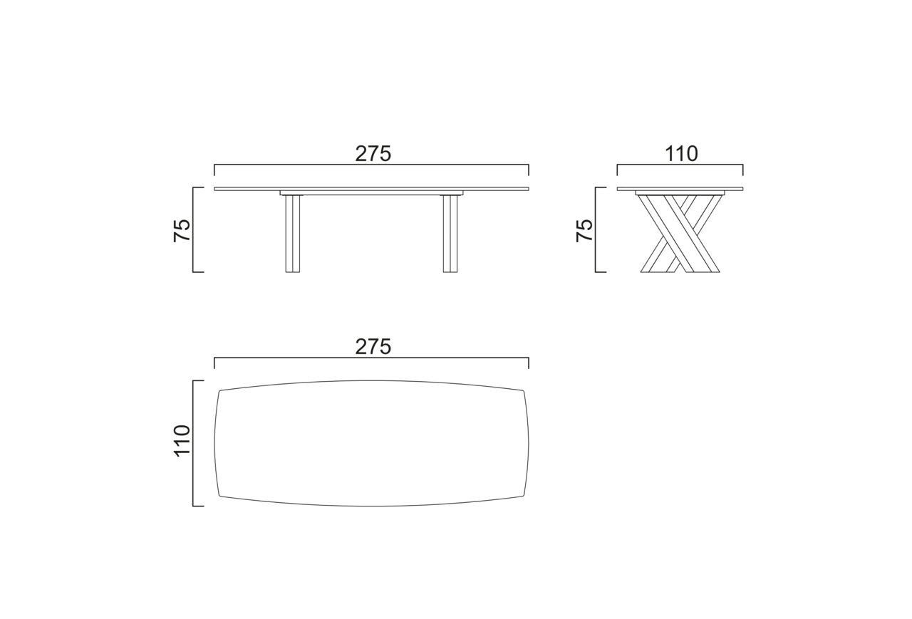 Schéma Table Croix pour 10 chaises