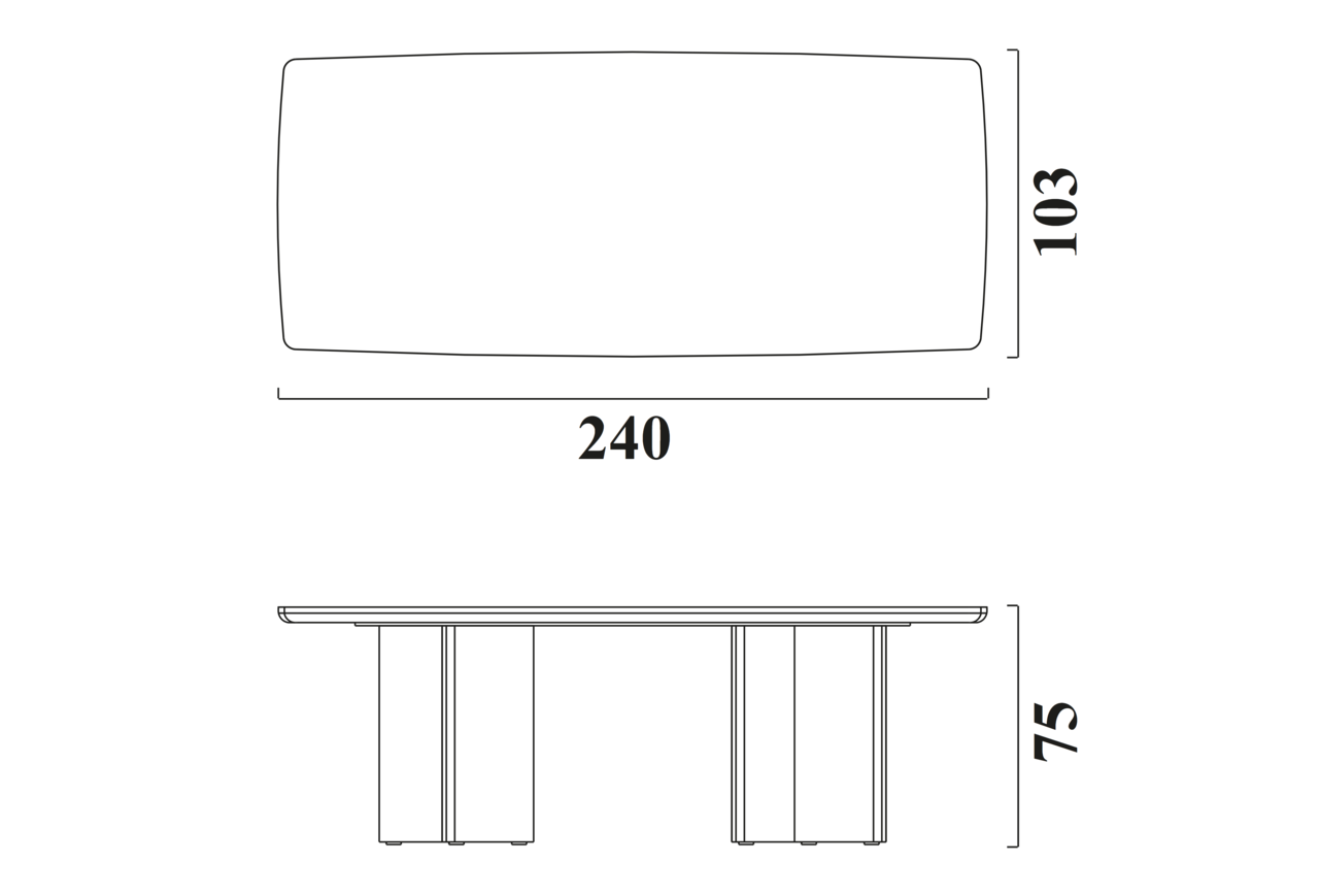 Schéma Table Enna pour 8 chaises