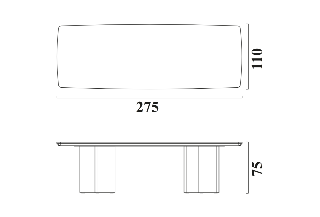 Schéma Table Enna pour 10 chaises