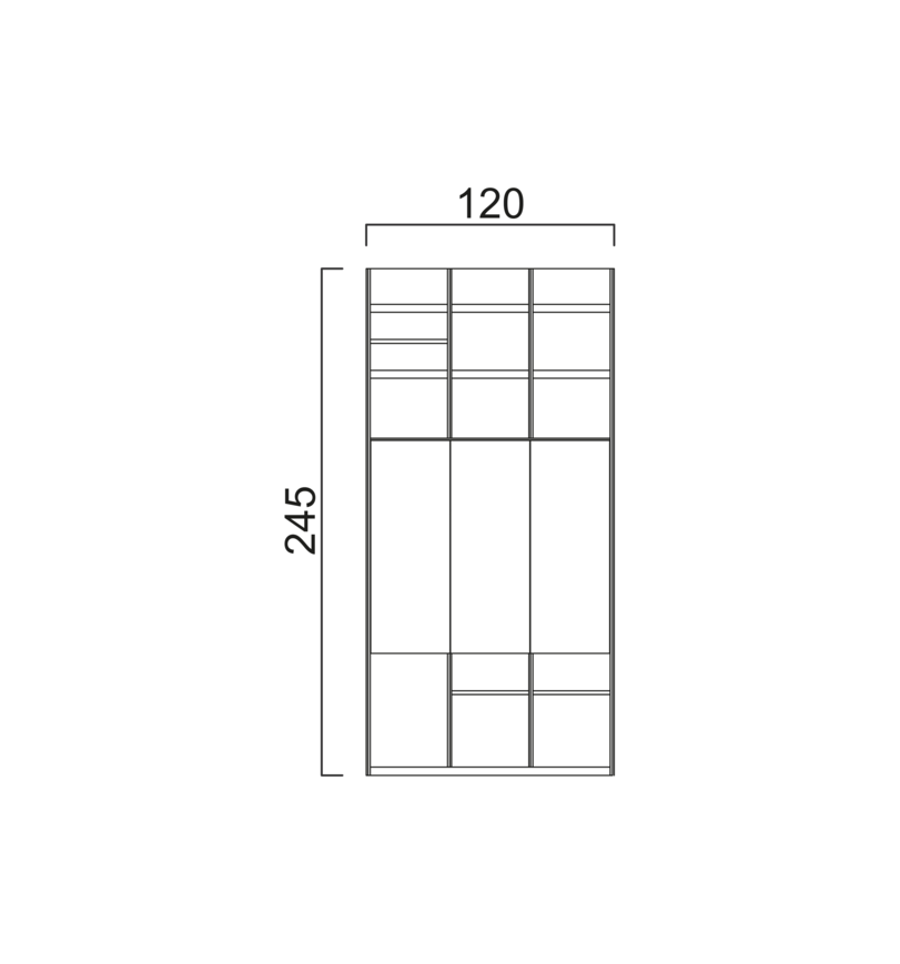 Schéma Module avec porte (120x245 cm)