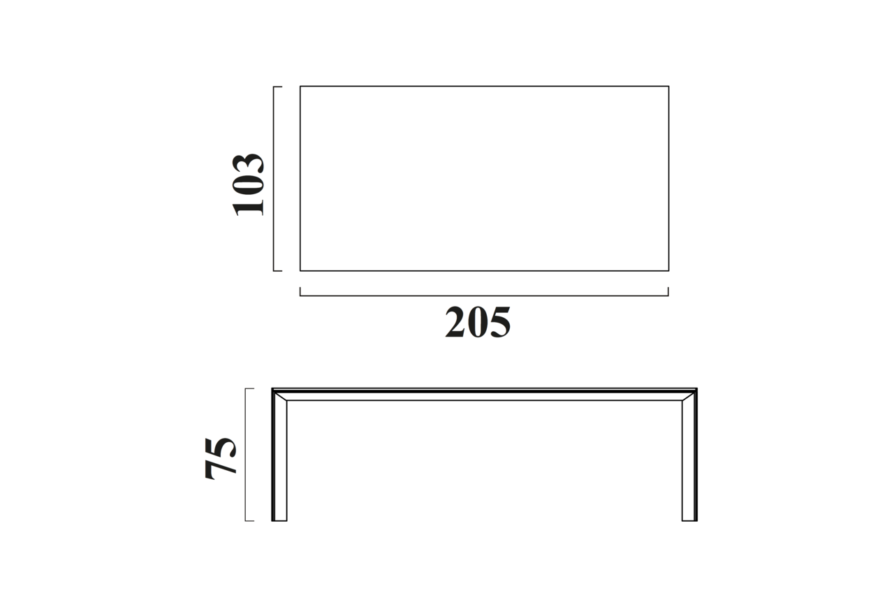 Schéma Table Hector pour 6 à 8 chaises
