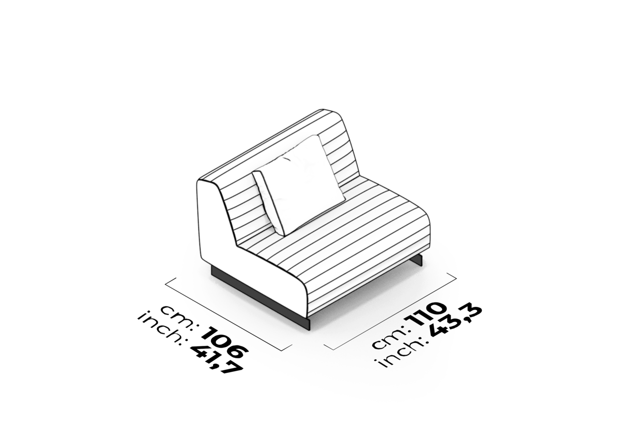 Schéma Inter Module matelassé 110 cm
