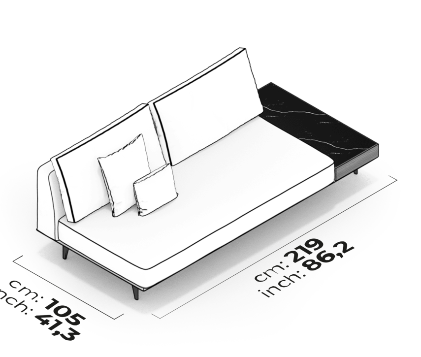 Schéma Module avec double table extérieure (droite)