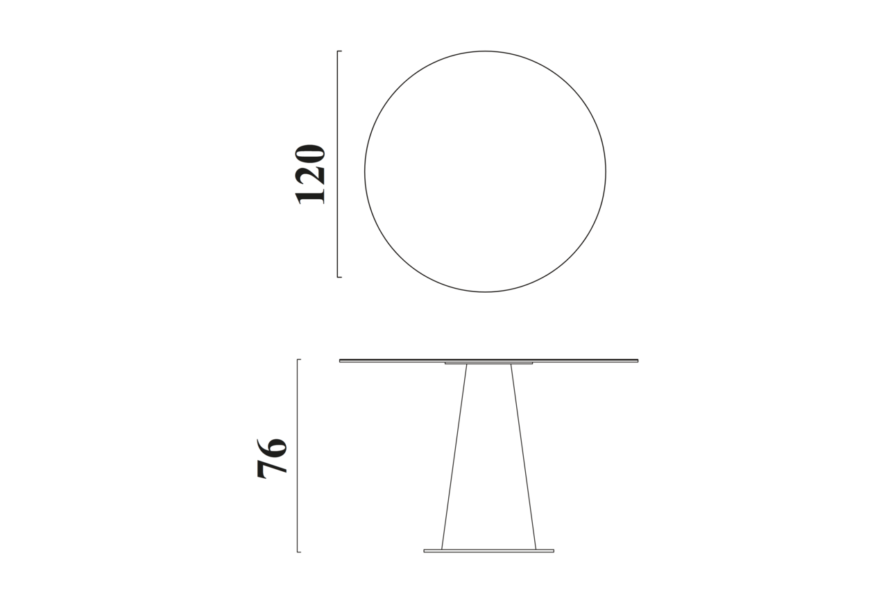Schéma Table Luna 120 cm