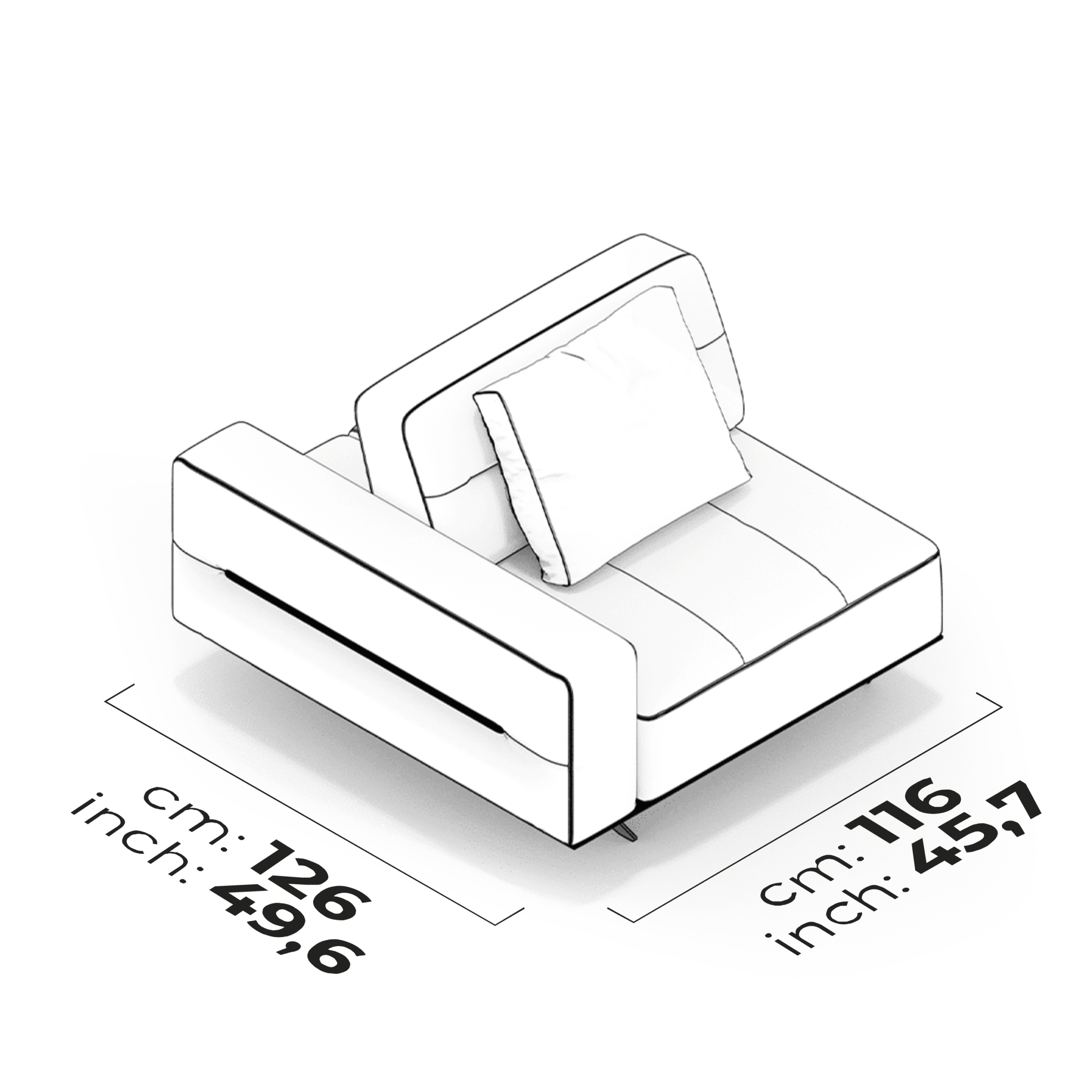 Schéma Module de bras pour salon (gauche)