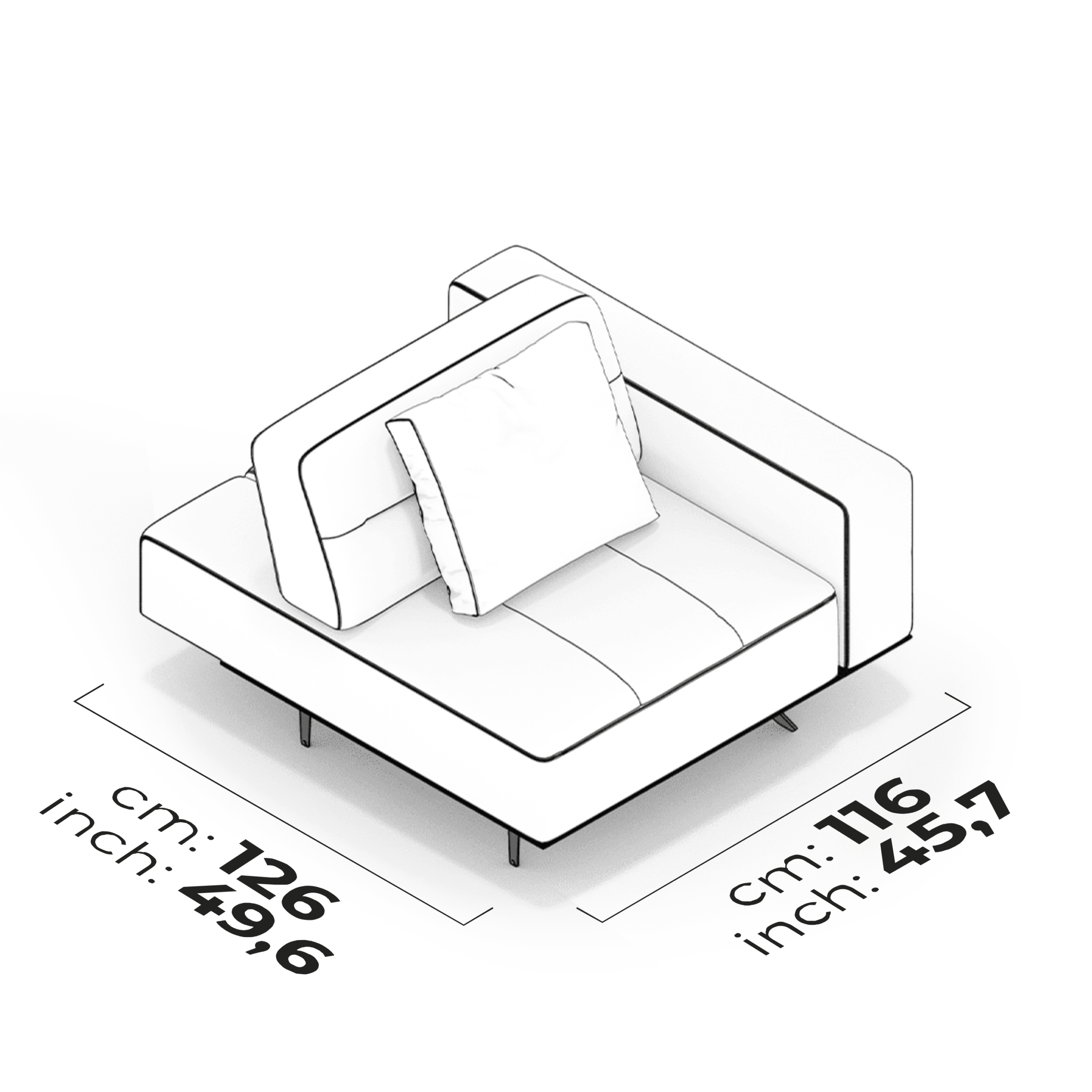 Schéma Module de bras pour salon (droit)