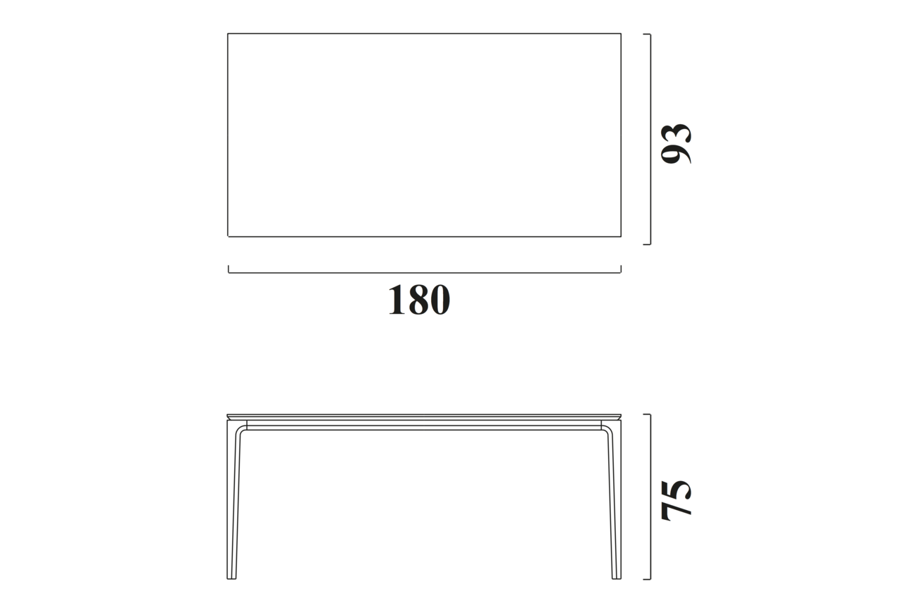 Schéma Table Nora pour 6 à 8 chaises