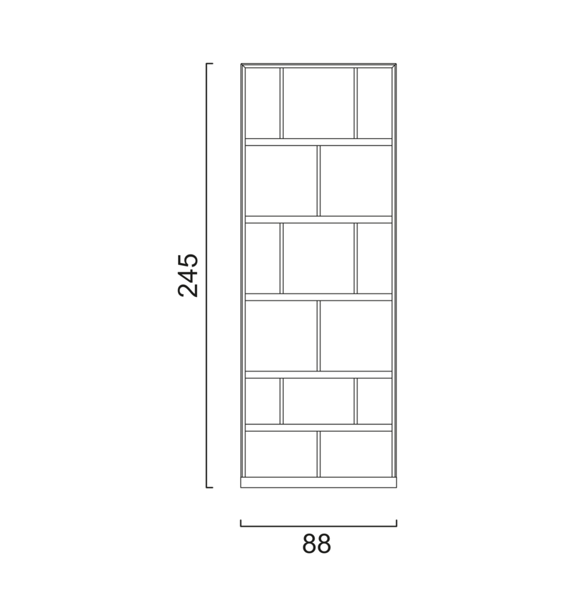 Schéma Module d'étagères 90 cm (Court)