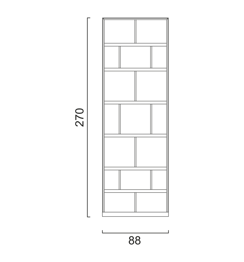 Schéma Module d'étagères 90 cm (Long)