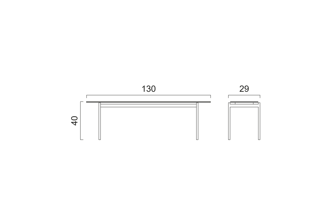 Schéma Table basse fine
