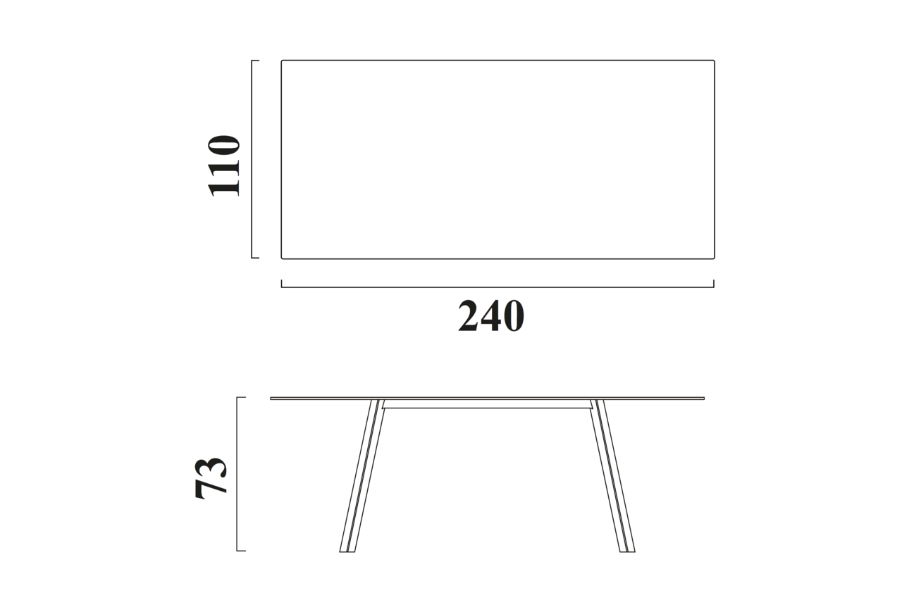 Schéma Table Quartz pour 8 chaises (240cm)