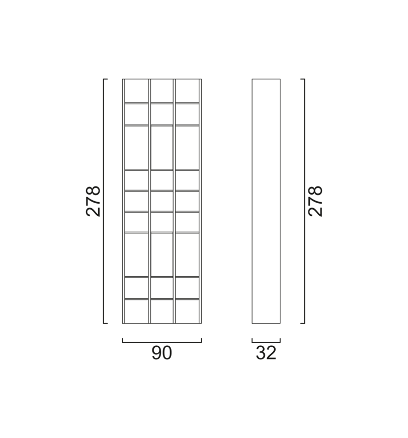 Schéma Module d'étagère 90 cm