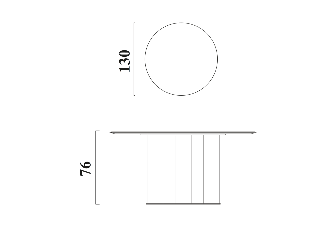 Schéma Table Tosca 130 cm