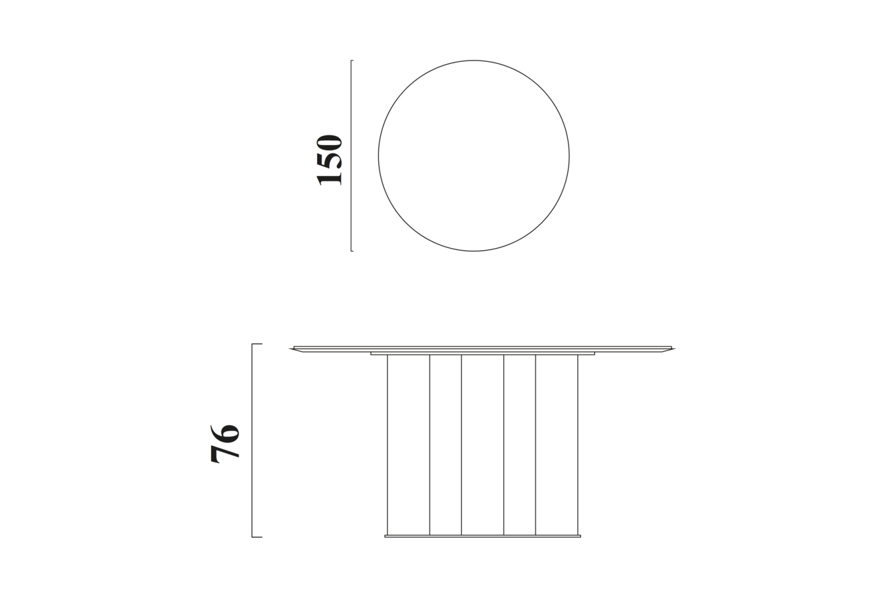Schéma Table Tosca 150 cm