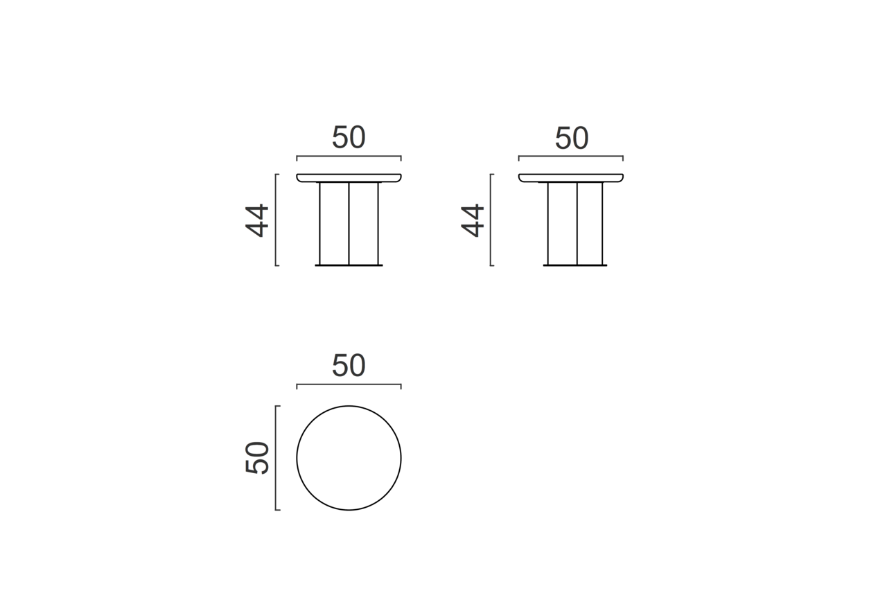 Schéma Table d'appoint courte