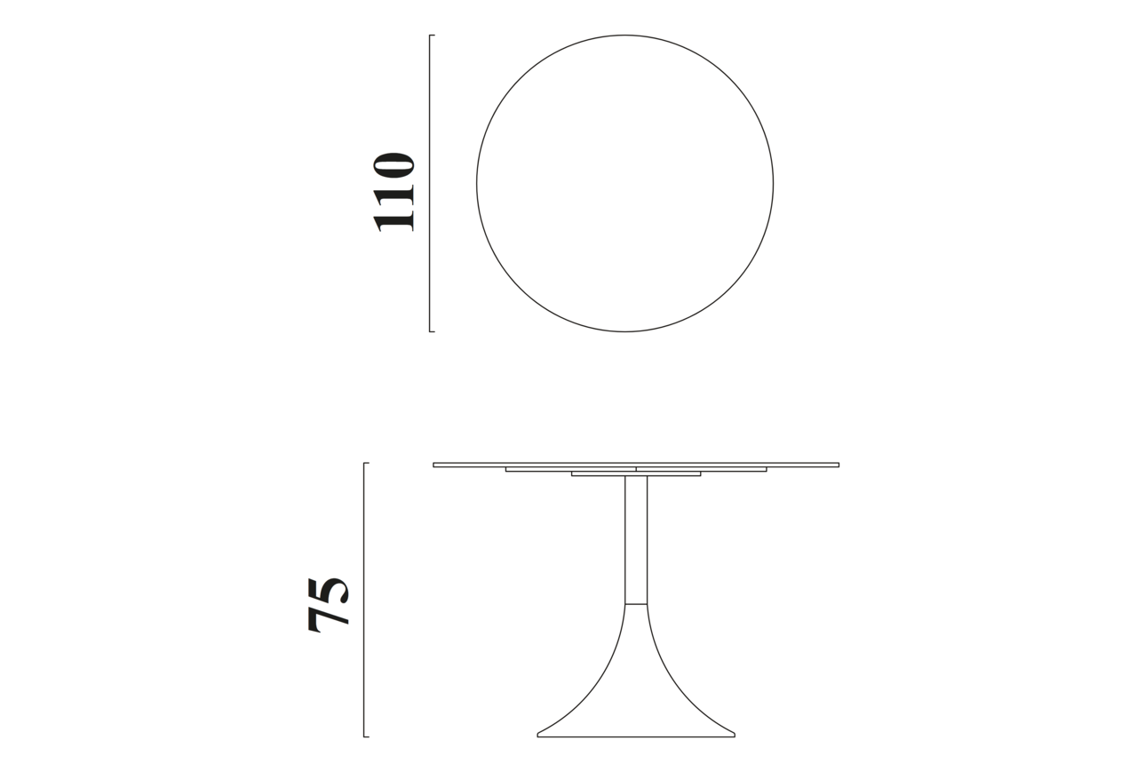 Schéma Table Venus 110 cm