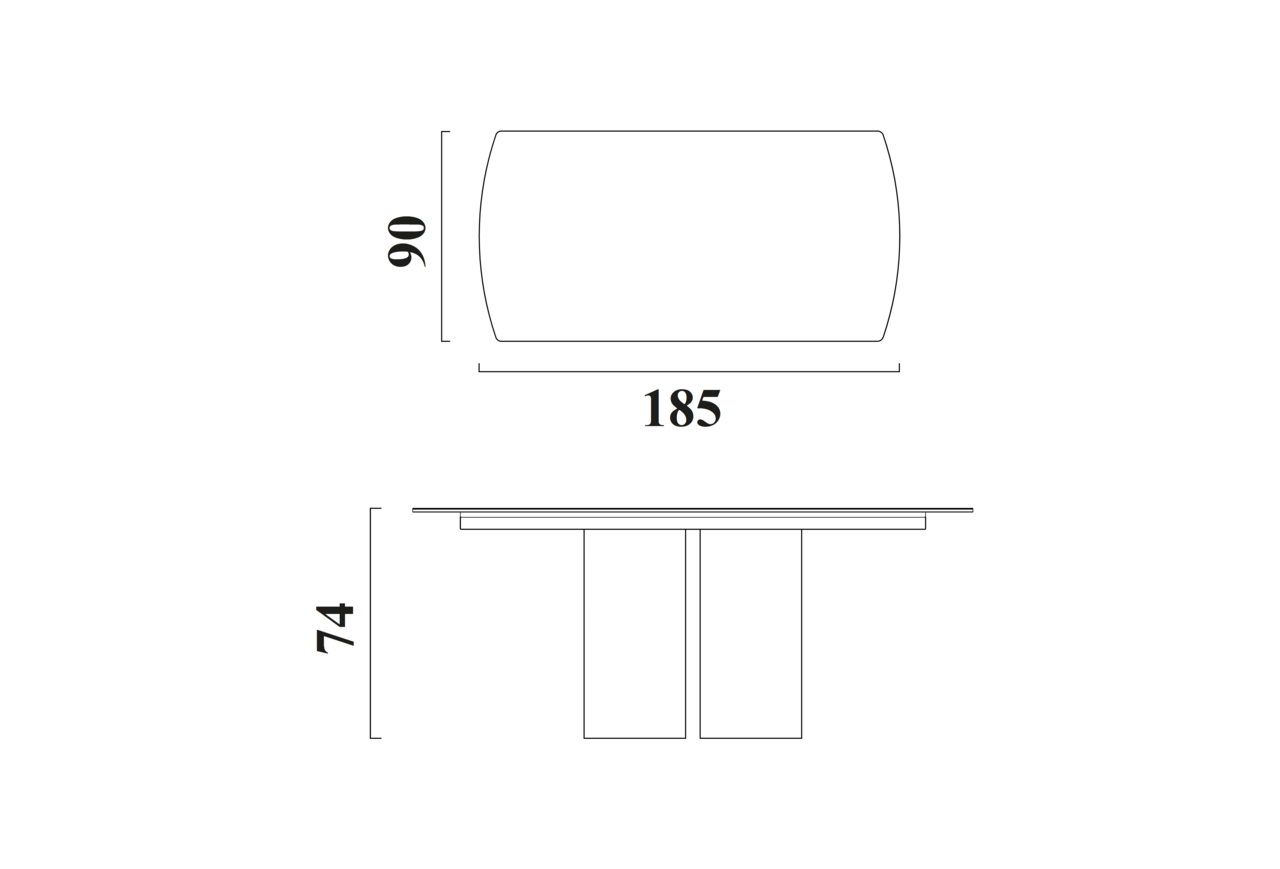 Schéma Table Vinci pour 6 chaises