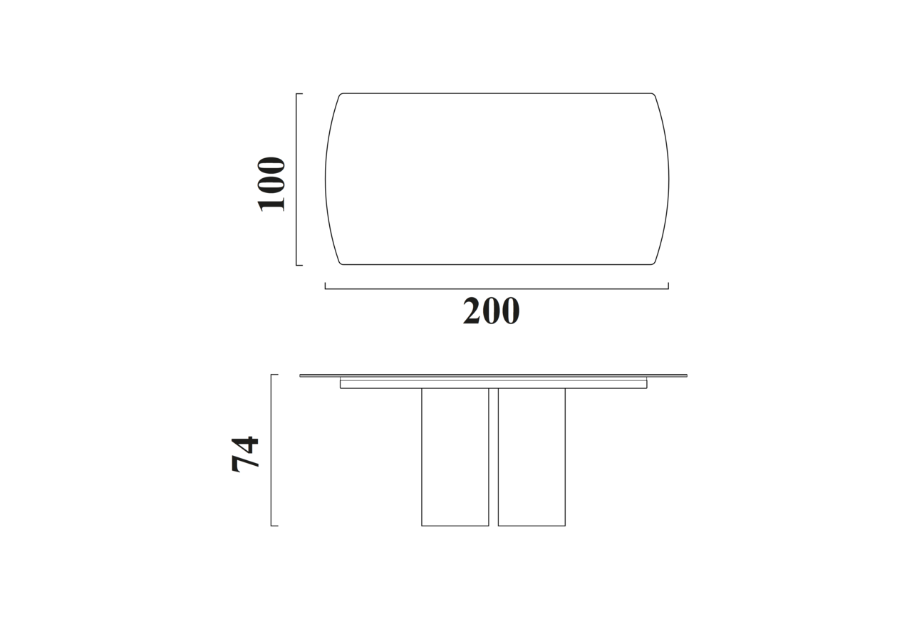 Schéma Table Vinci pour 6 à 8 chaises