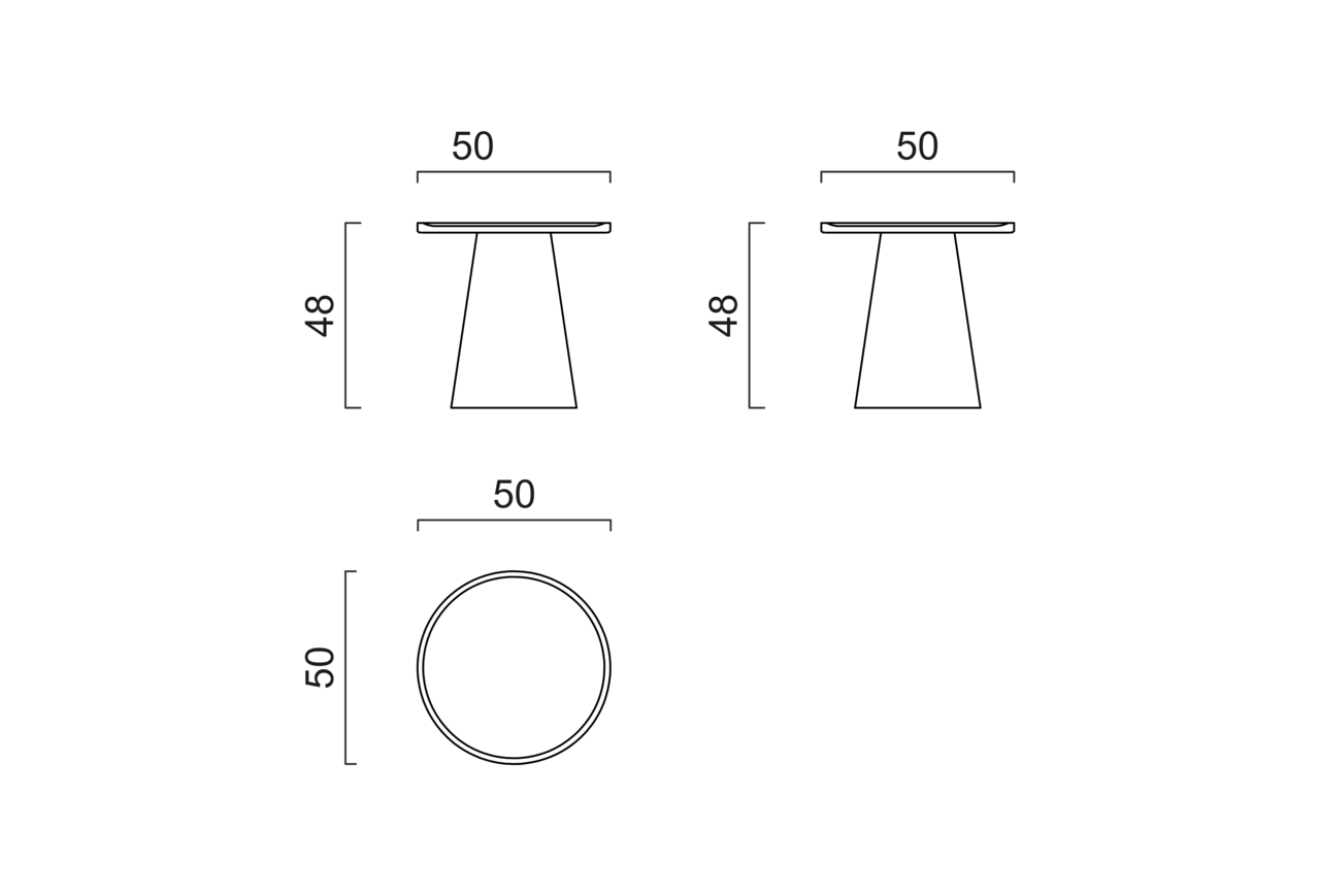 Schéma Table d'appoint courte