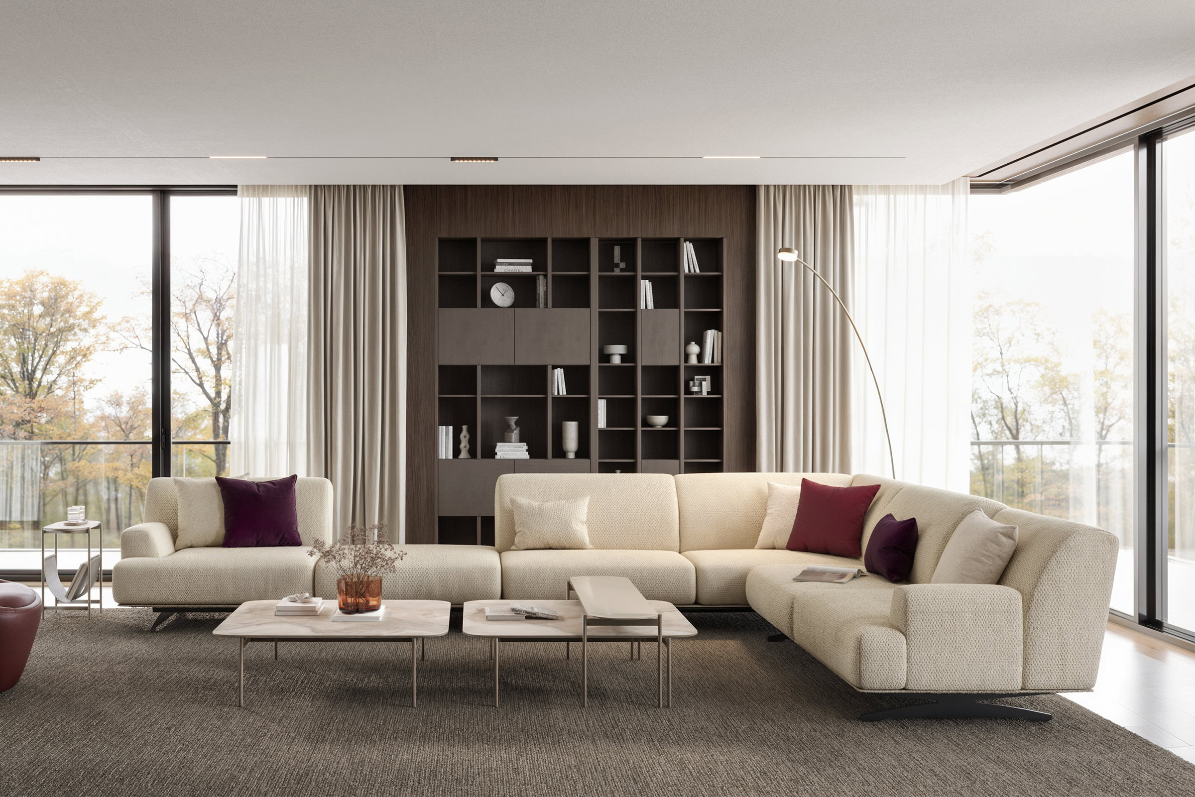 Détail du design de l'étagère Siena