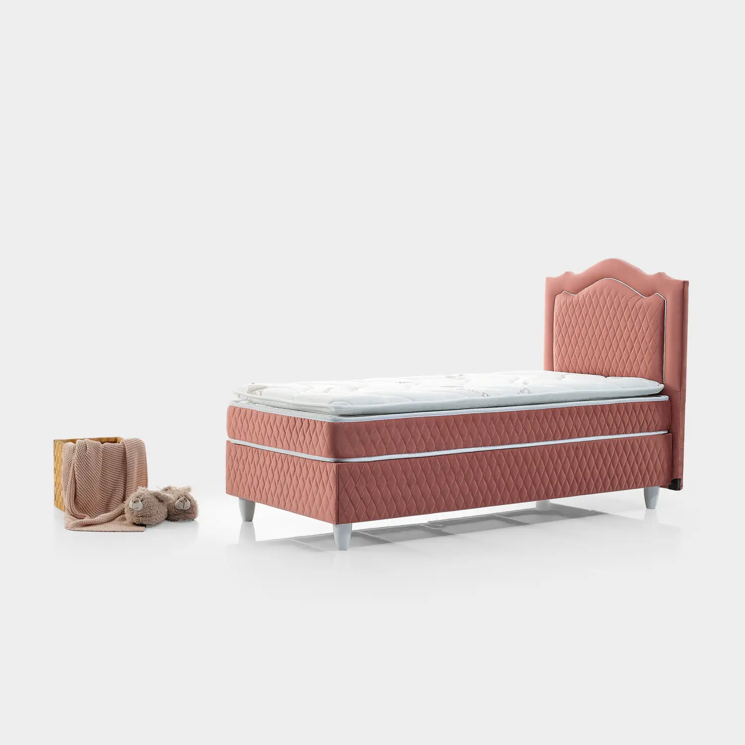 Vue détaillée du lit coffre Pink