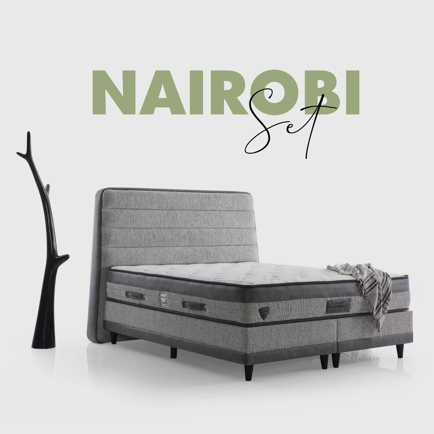 Vue détaillée du lit coffre Nairobi