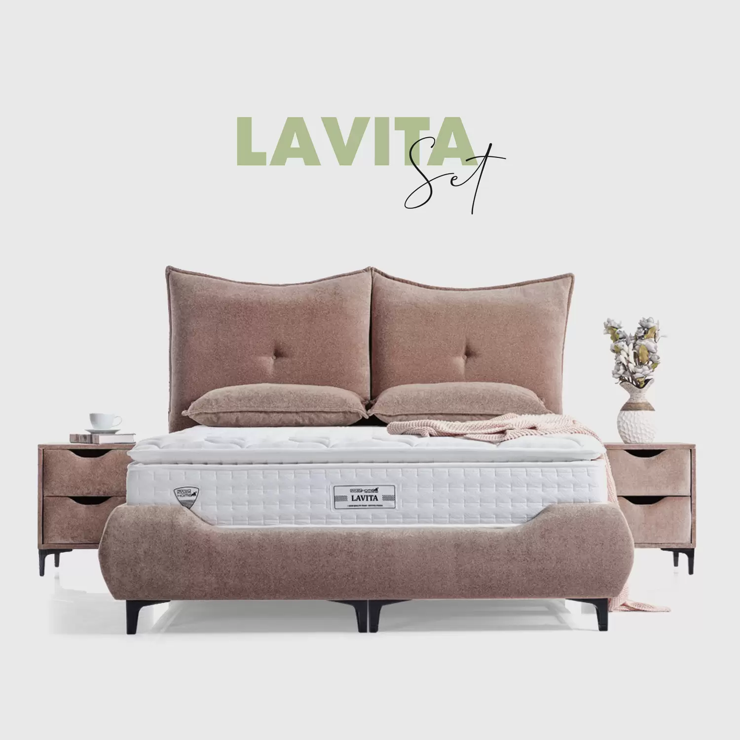 Vue détaillée du lit coffre Lavita
