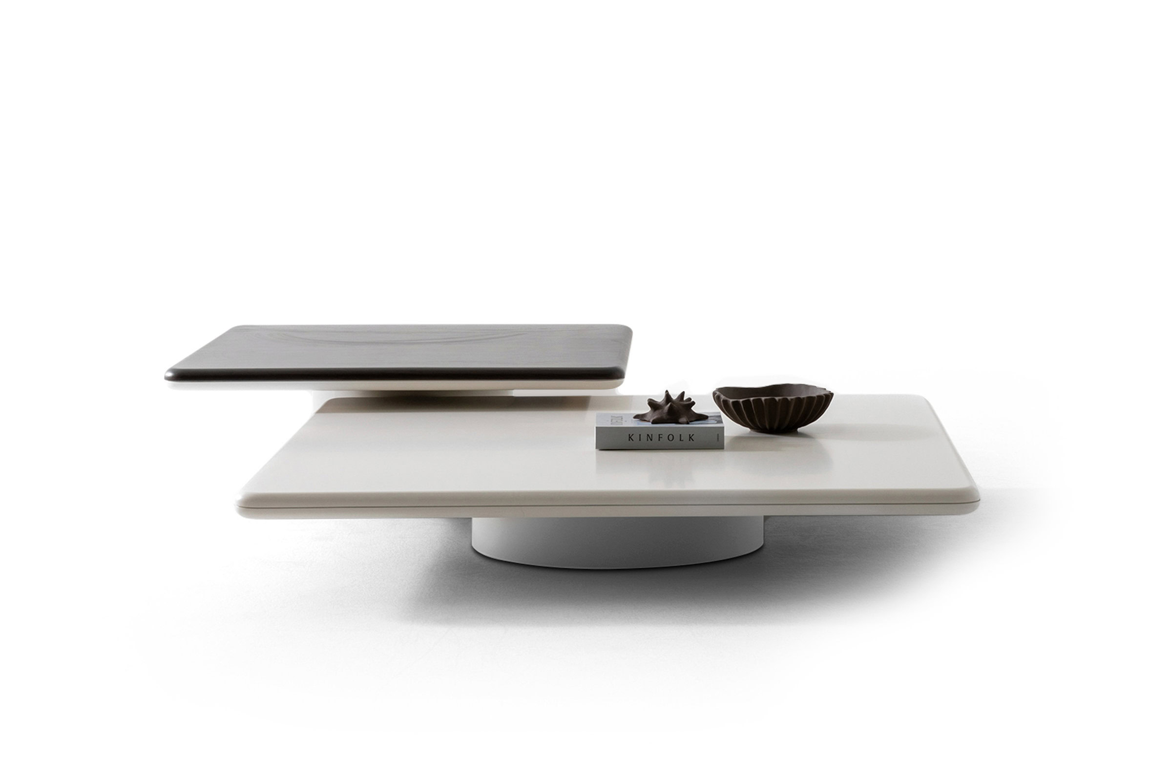 Vue de la grande table basse Soul sur fond blanc