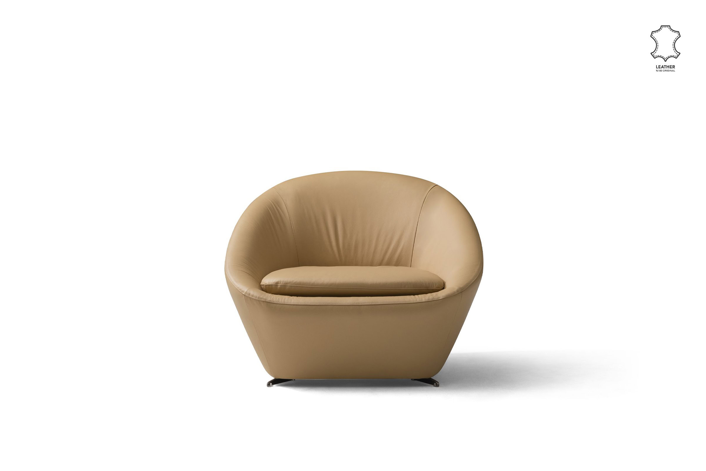 Fauteuil Tao sur fond blanc, vue arrière détaillée