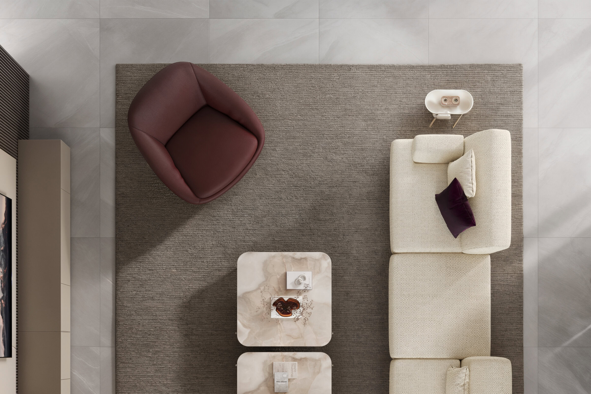 Détail du design du fauteuil Tao