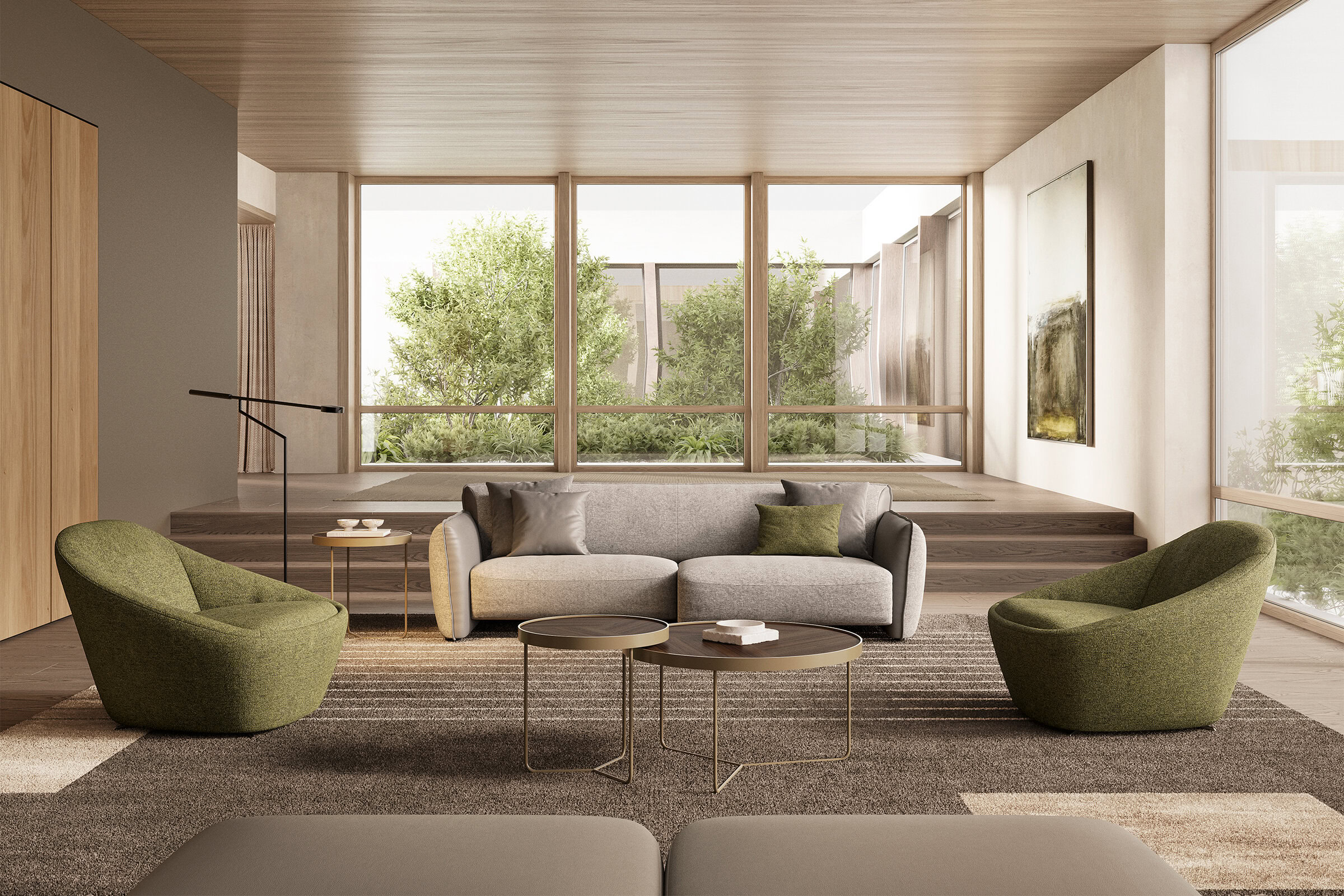 Canapé Tiffany en tissu gris