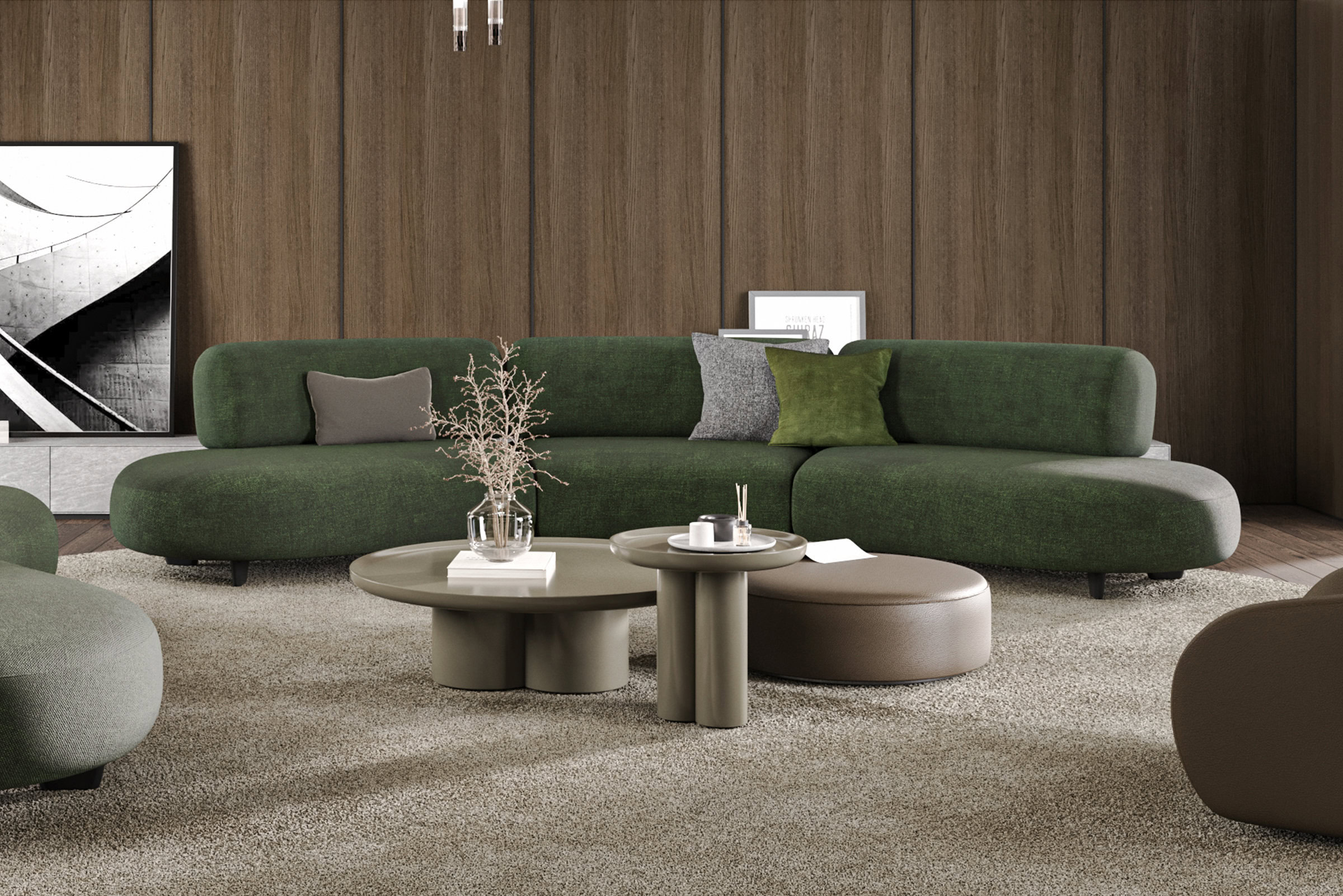 Gros plan sur la table d'appoint Tridente