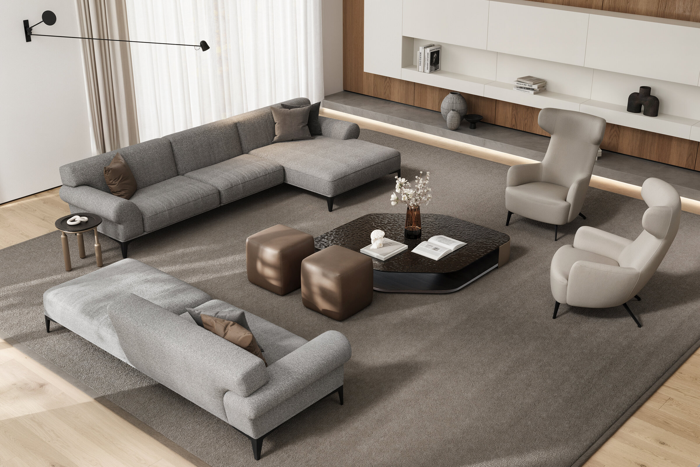 Détail du design du canapé Valencia