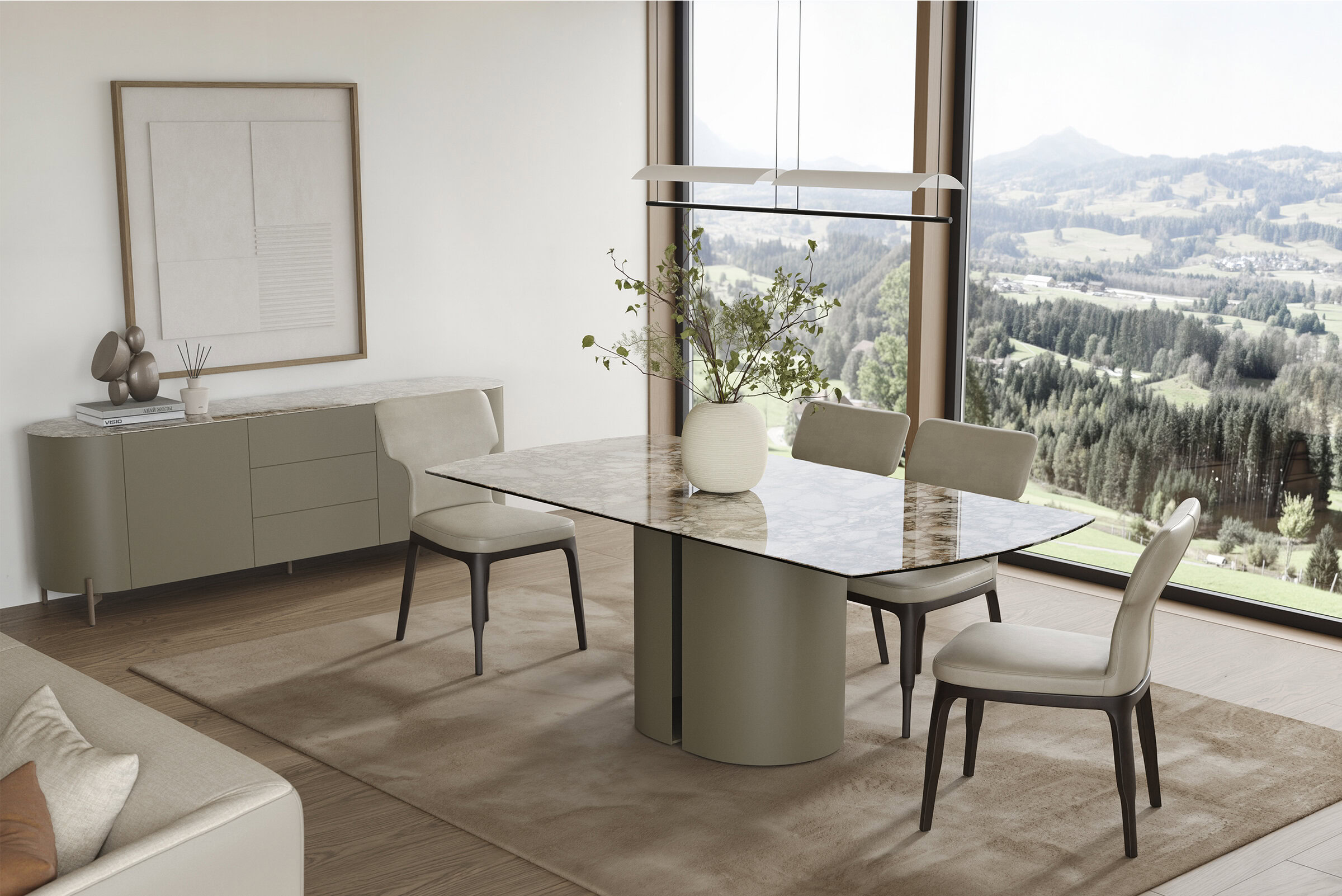 Ambiance avec la table Vinci