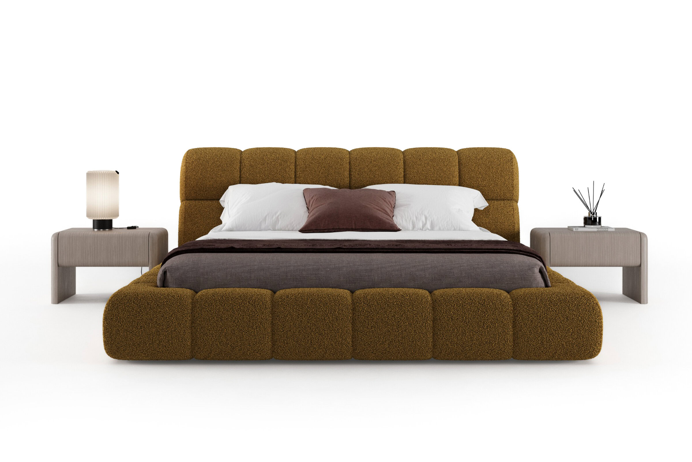 Lit Eliot sur fond blanc, vue de trois-quarts