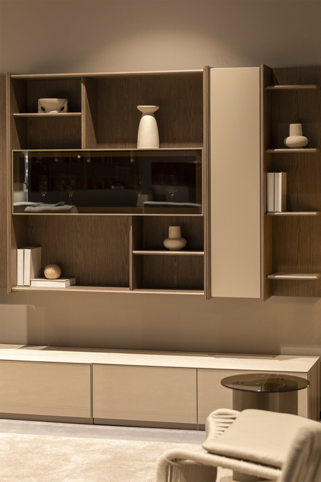 Détail des finitions bois et métal du système Gama